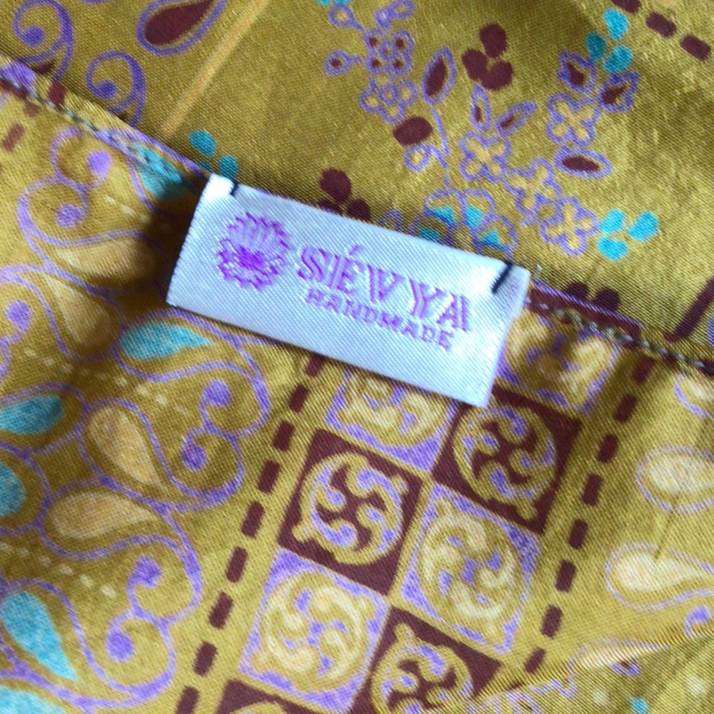 Sevya handmade silk scarf, new 72”x22” - Picture 7 of 7
